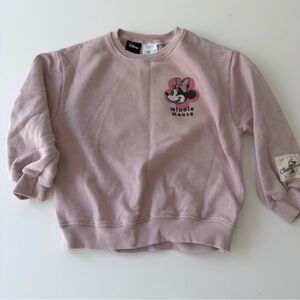 Toddler Girl Zara Disney Minnie Mouse Crewneck Sweatshirt 5-6 Years